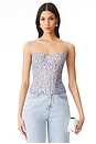 view 1 of 4 Lace Bustier Corset Top in Light Blue