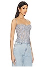 view 2 of 4 Lace Bustier Corset Top in Light Blue