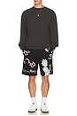 view 3 of 5 Rick And Morty Fleece Shorts in Black