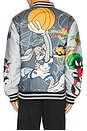 view 5 of 6 Space Jam Varsity Jacket in Grey