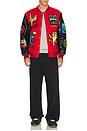 view 6 of 7 Keith Haring Varsity Jacket in Black & Red