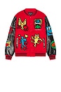 view 7 of 7 Keith Haring Varsity Jacket in Black & Red