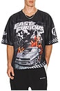 view 3 of 4 Fast & Furious Mesh Football Jersey in Black