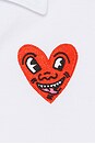 view 6 of 6 Keith Haring Heart Polo in White