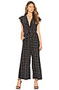 view 1 of 3 Sleeveless Plaid Silk Jumpsuit in Black