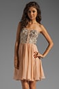view 1 of 6 Camo Sequin Strapless Dress in Nude