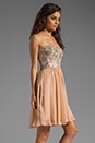 view 3 of 6 Camo Sequin Strapless Dress in Nude