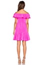 view 3 of 3 Off The Shoulder Silk Dress in Fuchsia