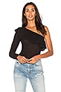 view 1 of 4 Ruffle One Shoulder Sweater in Black