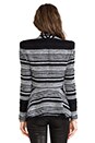 view 4 of 7 Stripe Tweed Peplum Jacket w/ Leather in Black & White