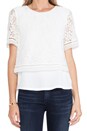 view 4 of 4 Lace Overlay Top in Chalk & Chalk