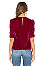 view 3 of 4 Ruched Sleeve Velvet Top in Cranberry