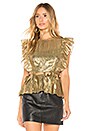 view 1 of 4 Sleeveless Lame Top in Gold