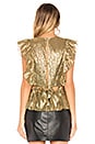 view 3 of 4 Sleeveless Lame Top in Gold