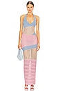 view 1 of 3 Patchwork Knit Midi Dress in Desert Rose Multi