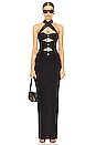 view 1 of 3 Belt Inset Cut Out Maxi Dress in Black