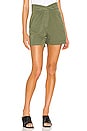view 1 of 4 Ellena Pleated Waistband Short in Military Green