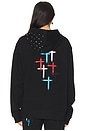 view 4 of 5 SUDADERA JANE in Black Multi Cross