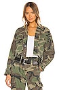 view 1 of 4 Carlita Cropped Military Jacket in Woodland Camo