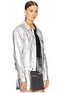 view 2 of 4 Odelia Oversized Denim Jacket in Silver