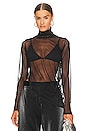 view 1 of 4 Lei Mesh Turtleneck Top in Black