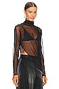 view 2 of 4 Lei Mesh Turtleneck Top in Black