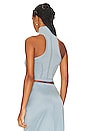 view 3 of 4 Cropped High Neck Sweater Tank in Dusty Blue