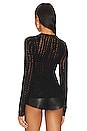 view 3 of 4 Long Sleeve Fishnet Top in Black