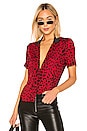 view 1 of 5 BLUSA FLYNN in Red Leopard