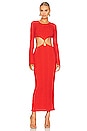 view 1 of 3 Oasis Long Sleeve Midi Dress in Red