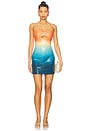 view 1 of 4 ROBE COURTE STELLAR in Orange Blue Ombre