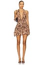 view 1 of 3 Imali Halter Mini Dress in Mendez Brown