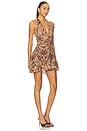 view 2 of 3 Imali Halter Mini Dress in Mendez Brown