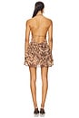 view 3 of 3 Imali Halter Mini Dress in Mendez Brown