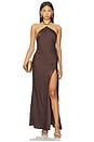 view 1 of 4 Shae Halter Maxi Dress in Bitter Chocolate
