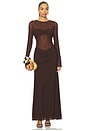 view 1 of 3 Romy Ruched Maxi Dress in Bitter Chocolate