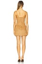 view 3 of 3 Zaela Square Neck Fitted Mini Dress in Tan