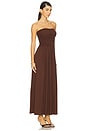 view 2 of 3 Malone Ruched Strapless Maxi Dress in Espresso