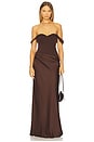 view 1 of 4 Ebony Off Shoulder Maxi Dress in Chocolate