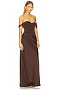 view 2 of 4 Ebony Off Shoulder Maxi Dress in Chocolate