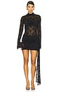 view 1 of 3 Larna Lace Sleeved Mini Dress in Black
