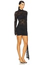 view 2 of 3 Larna Lace Sleeved Mini Dress in Black