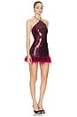 view 2 of 4 Nicola Faux Fur Hem Mini Dress in Cherry