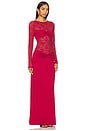 view 2 of 4 Larna Lace Long Sleeve Maxi Dress in Cherry