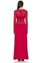 view 3 of 4 Larna Lace Long Sleeve Maxi Dress in Cherry