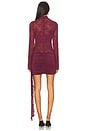 view 3 of 3 Larna Lace Long Sleeve Mini Dress in Wine