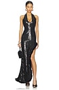 view 1 of 4 Courtney Faux Fur Trim Maxi Dress in Black