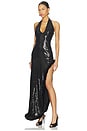 view 2 of 4 Courtney Faux Fur Trim Maxi Dress in Black