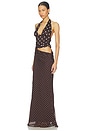 view 3 of 4 Valeria Halter Cutout Maxi Dress in Choc Lemon Polka