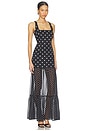 view 2 of 3 Tillie Sheer Bottom Maxi Dress in Black & White Polka